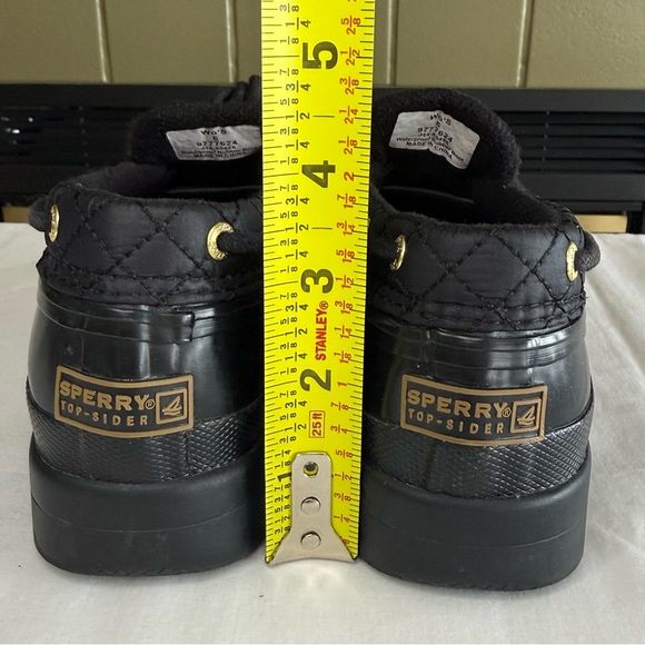 EUC Sperry Waterproof Rubber Quilted Fleece Loafers-Black-Women’s Size 6 - Picture 6 of 10